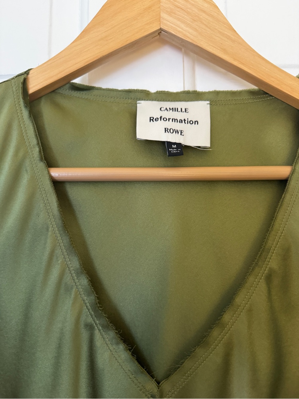 Reformation x Camille Rowe - Taylor V-Neck Silk Maxi Dress Size Medium - Picture 4 of 6